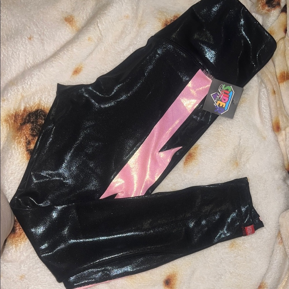 SuperFresh Thunder Black and Pink Leggings DEADSTOCK